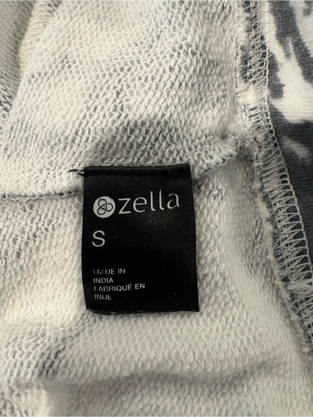 Zella Women’s Small -White and Charcoal Marble Crewneck Sweatshirt - Picture 10 of 12